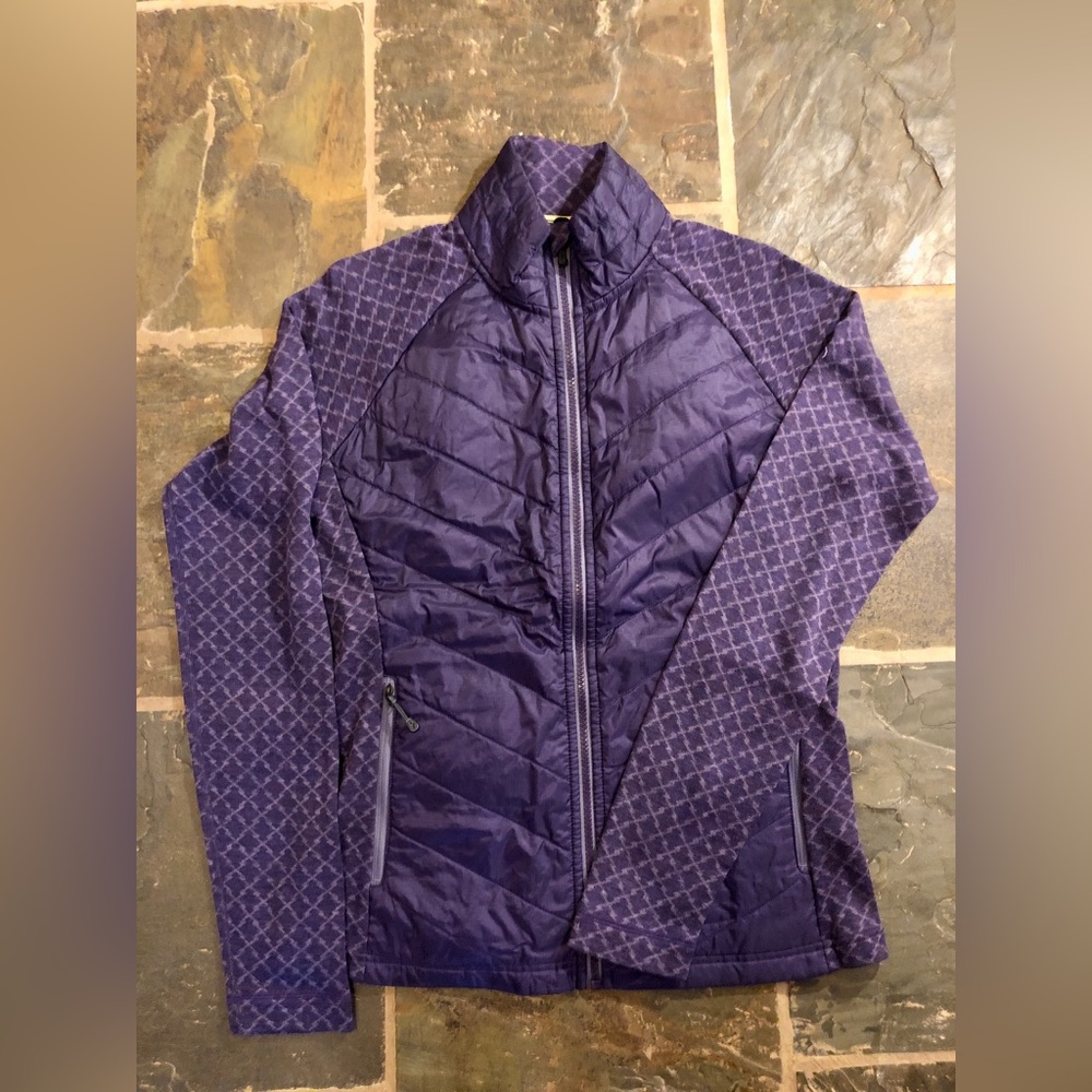 Women’s smartwool, full zip jacket, large, purple